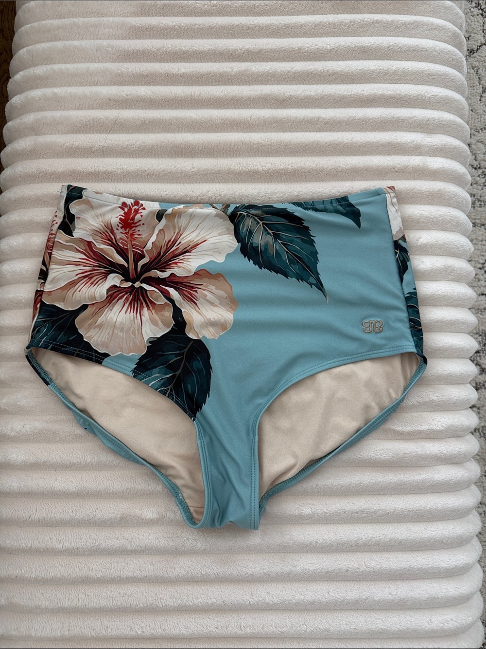 Albion Turquoise Rica High-Waisted Bikini Bottoms - Teal — Medium (worn twice)